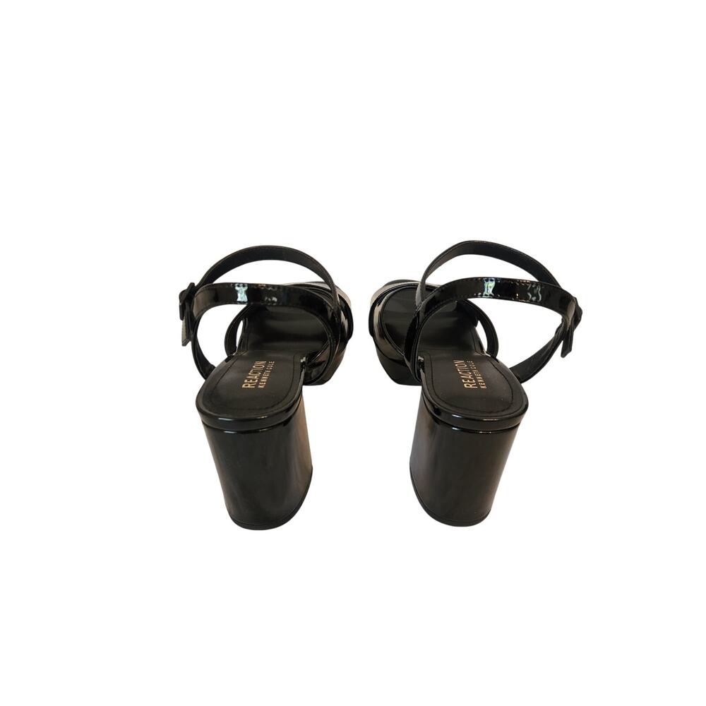 NIB Kenneth Cole Reaction Reeva Patent Ankle Strap Block Heel Black 8 - Picture 6 of 6